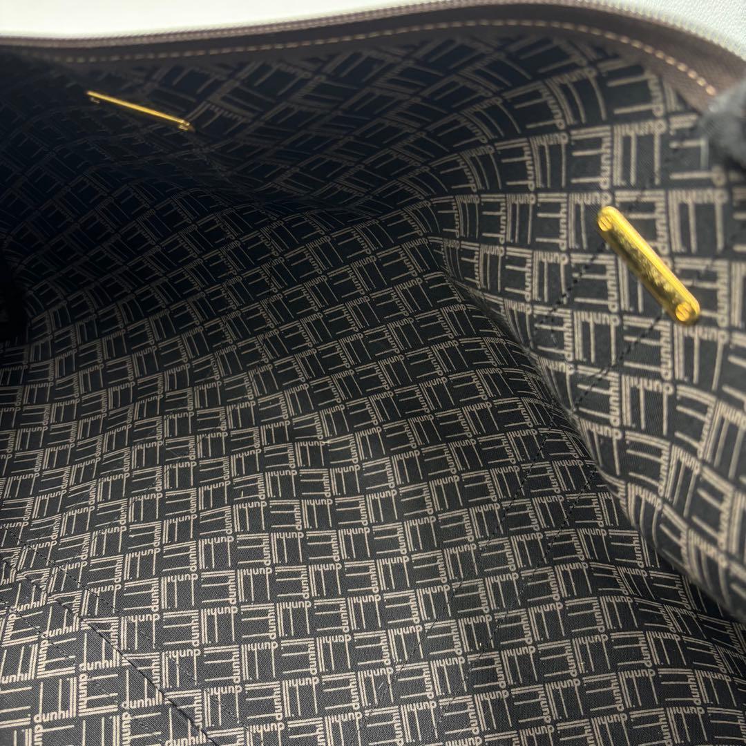 dunhill ダンヒル レザー ボストンバッグ ハンドバッグ PVC 大容量