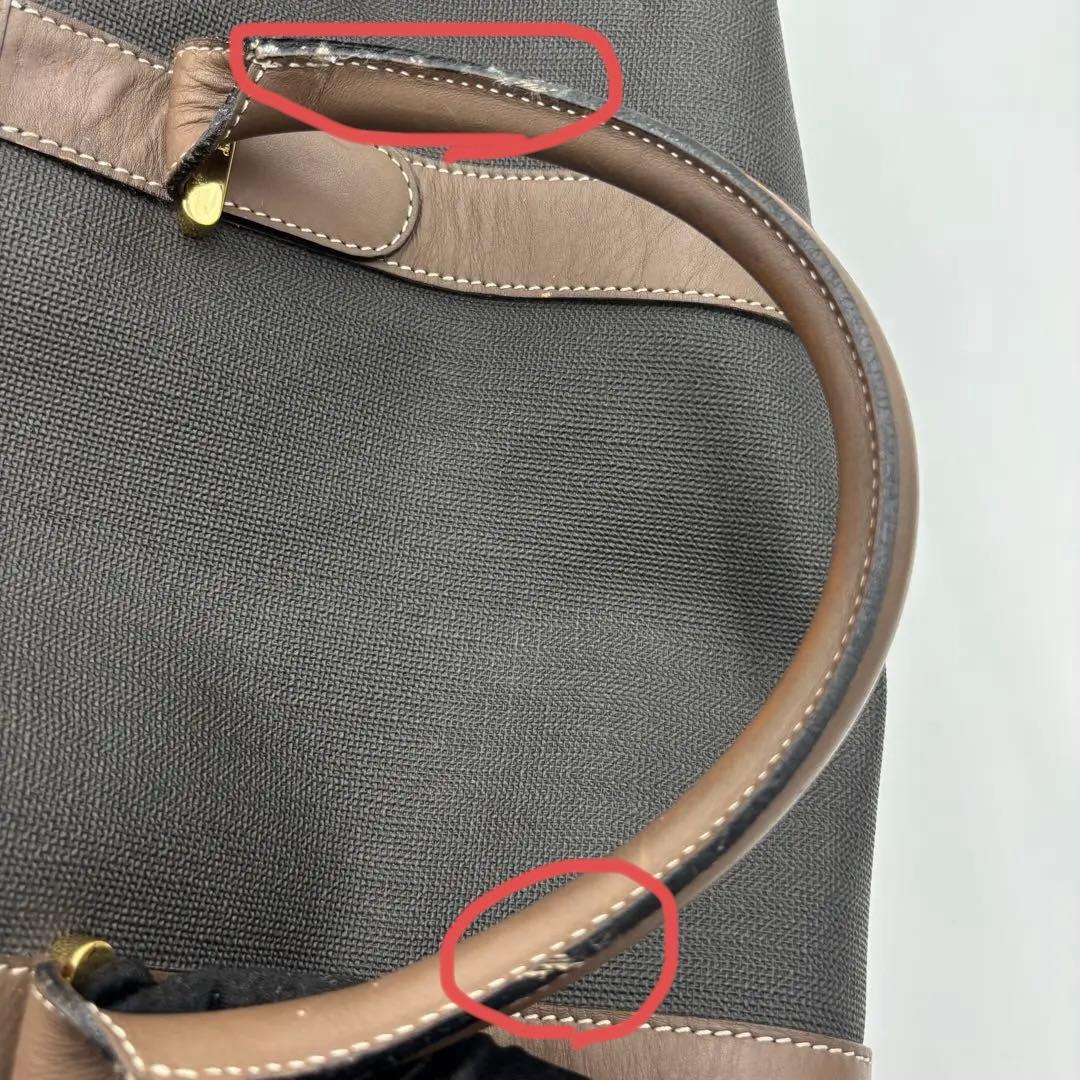 dunhill ダンヒル レザー ボストンバッグ ハンドバッグ PVC 大容量