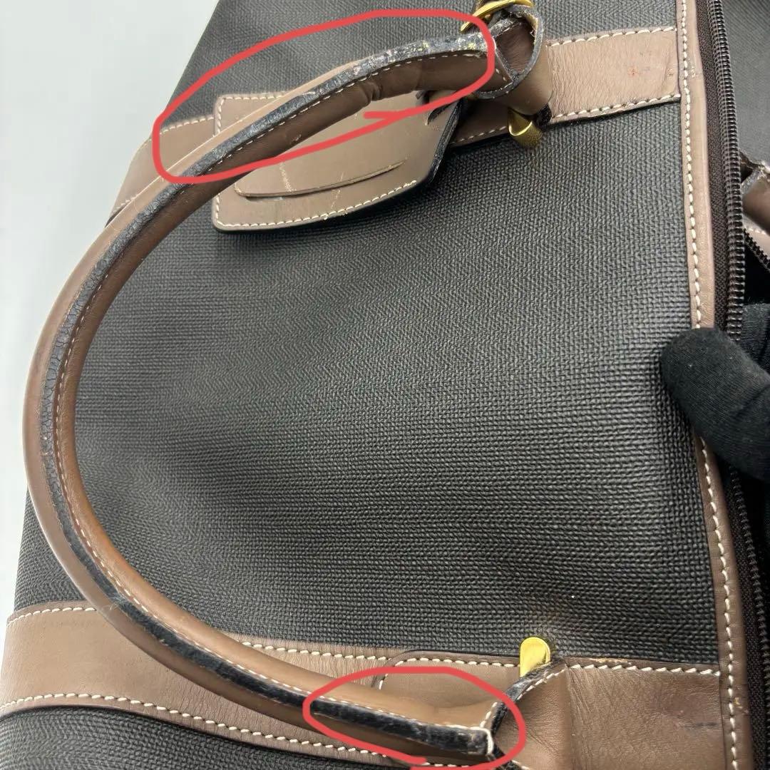 dunhill ダンヒル レザー ボストンバッグ ハンドバッグ PVC 大容量