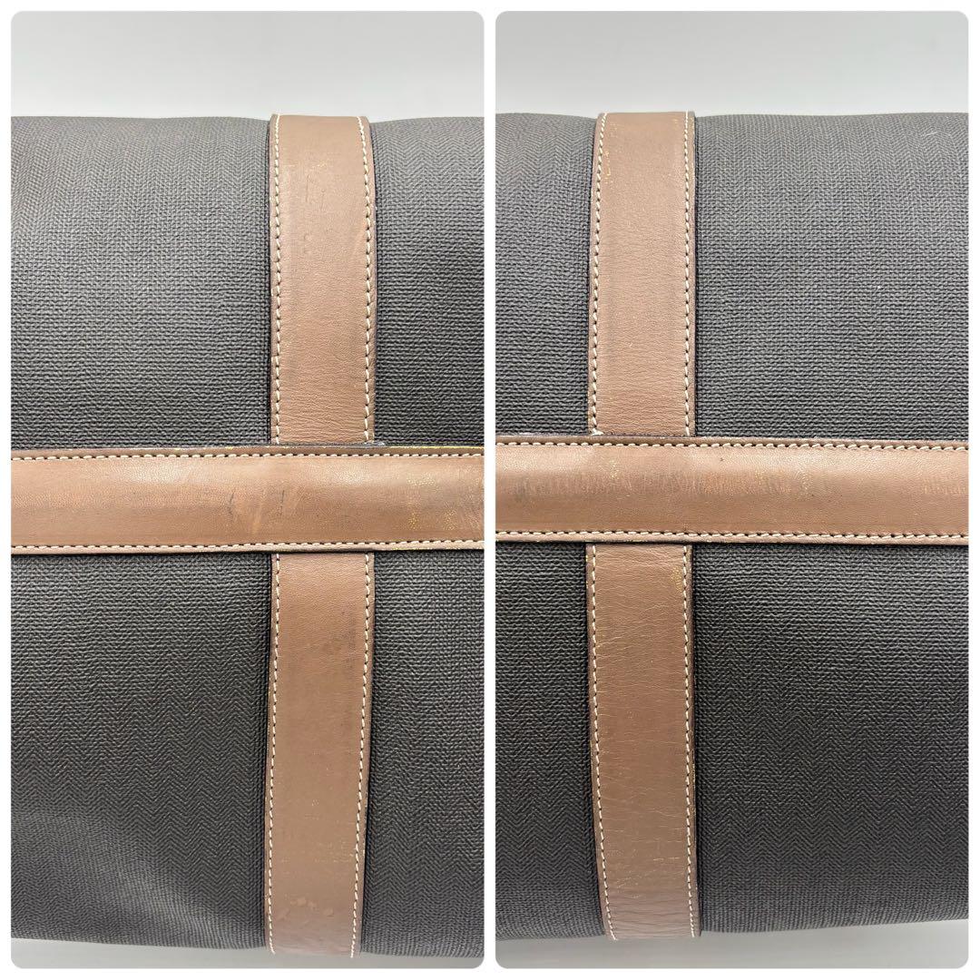 dunhill ダンヒル レザー ボストンバッグ ハンドバッグ PVC 大容量