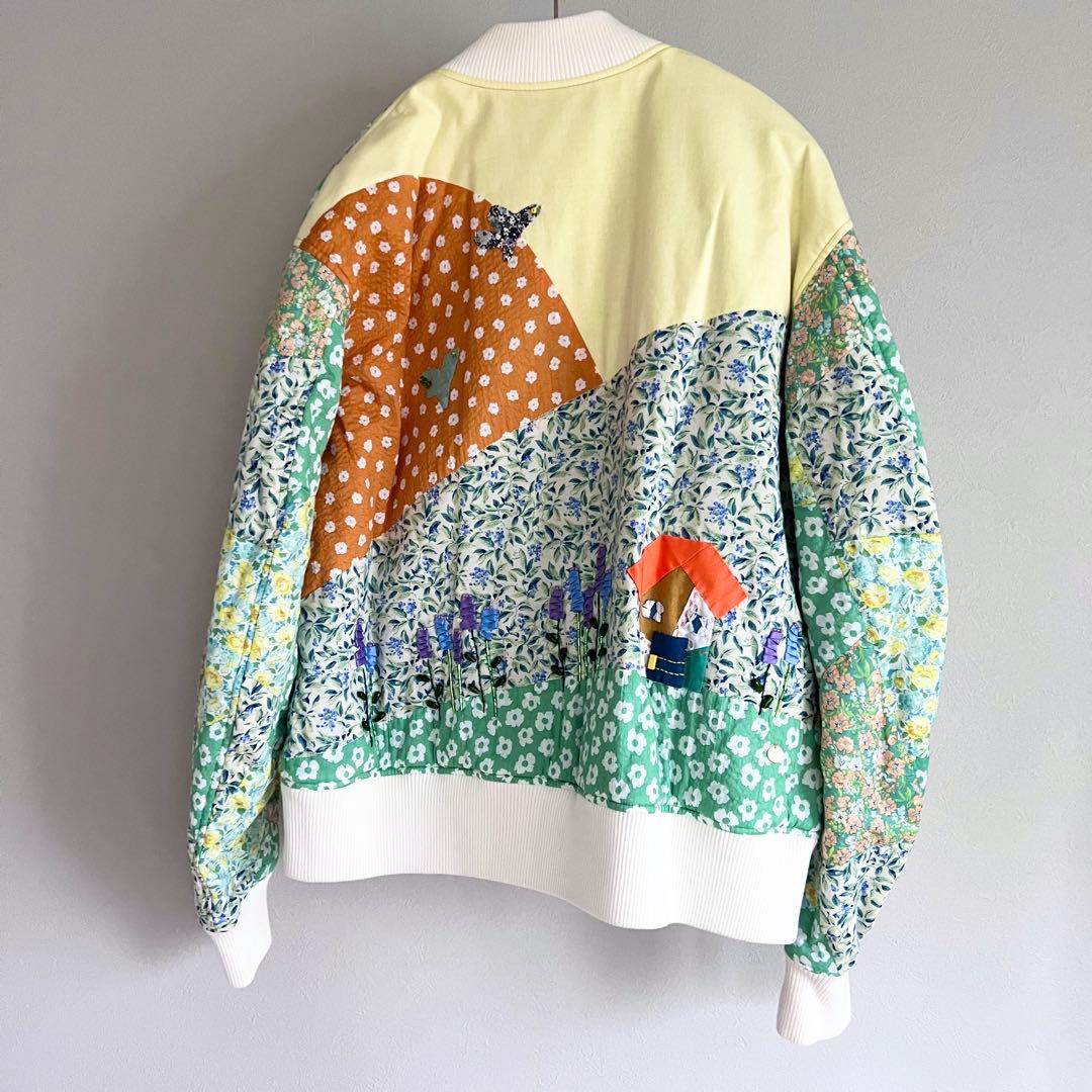 お*)様 MUVEIL 花柄 パッチワーク ジャケット ブルゾン 38