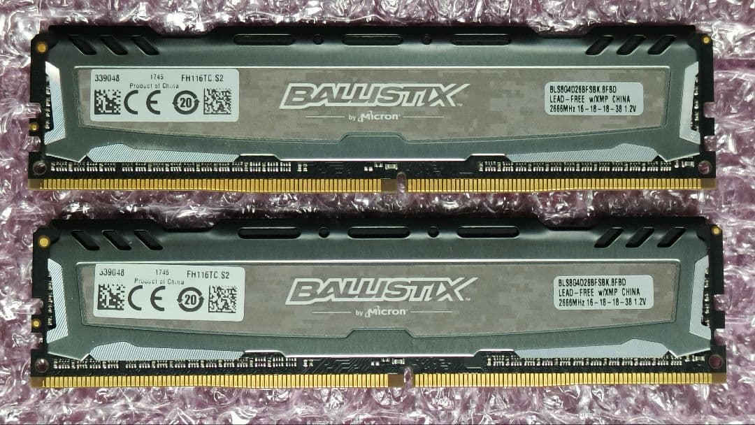 DDR4 8GBx2枚 16GB pc4-2666 動作確認済み ③