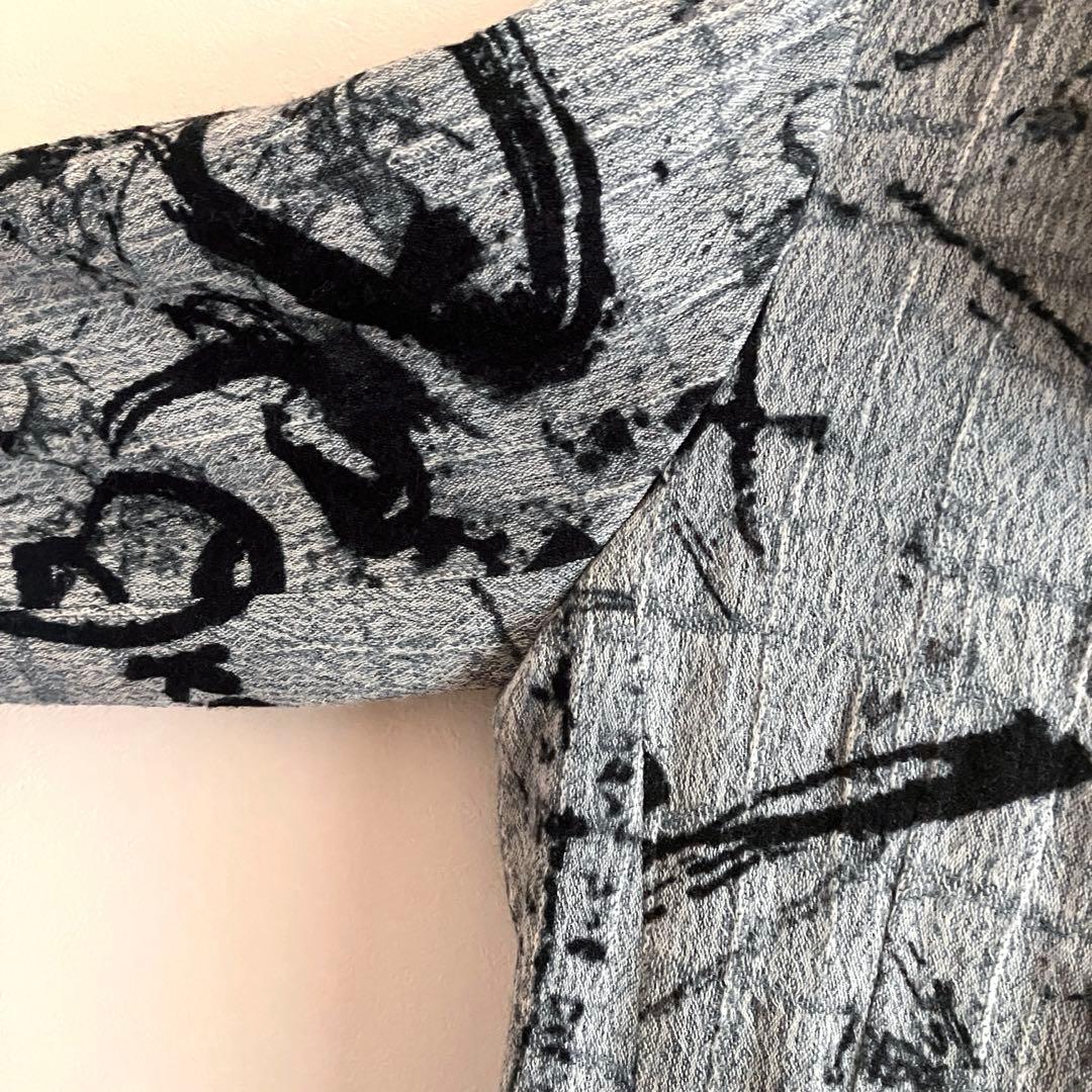 芽風センソユニコ　総柄 ワイヤーカラーウールジャケット 38