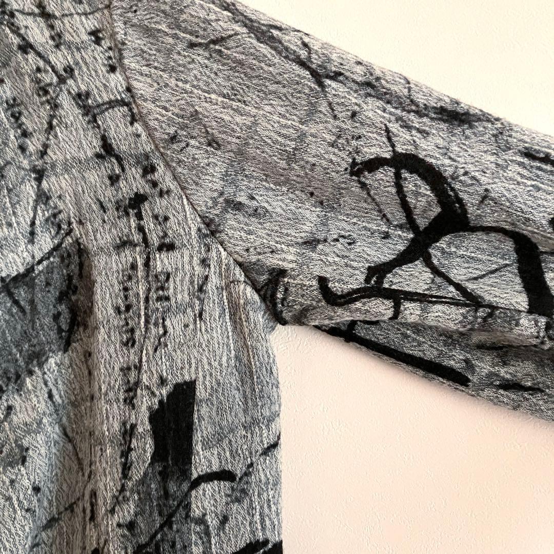 芽風センソユニコ　総柄 ワイヤーカラーウールジャケット 38