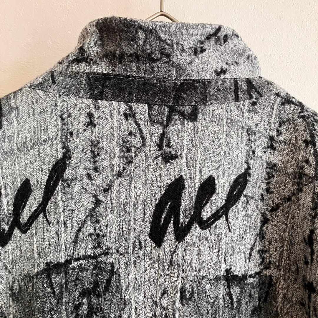 芽風センソユニコ　総柄 ワイヤーカラーウールジャケット 38