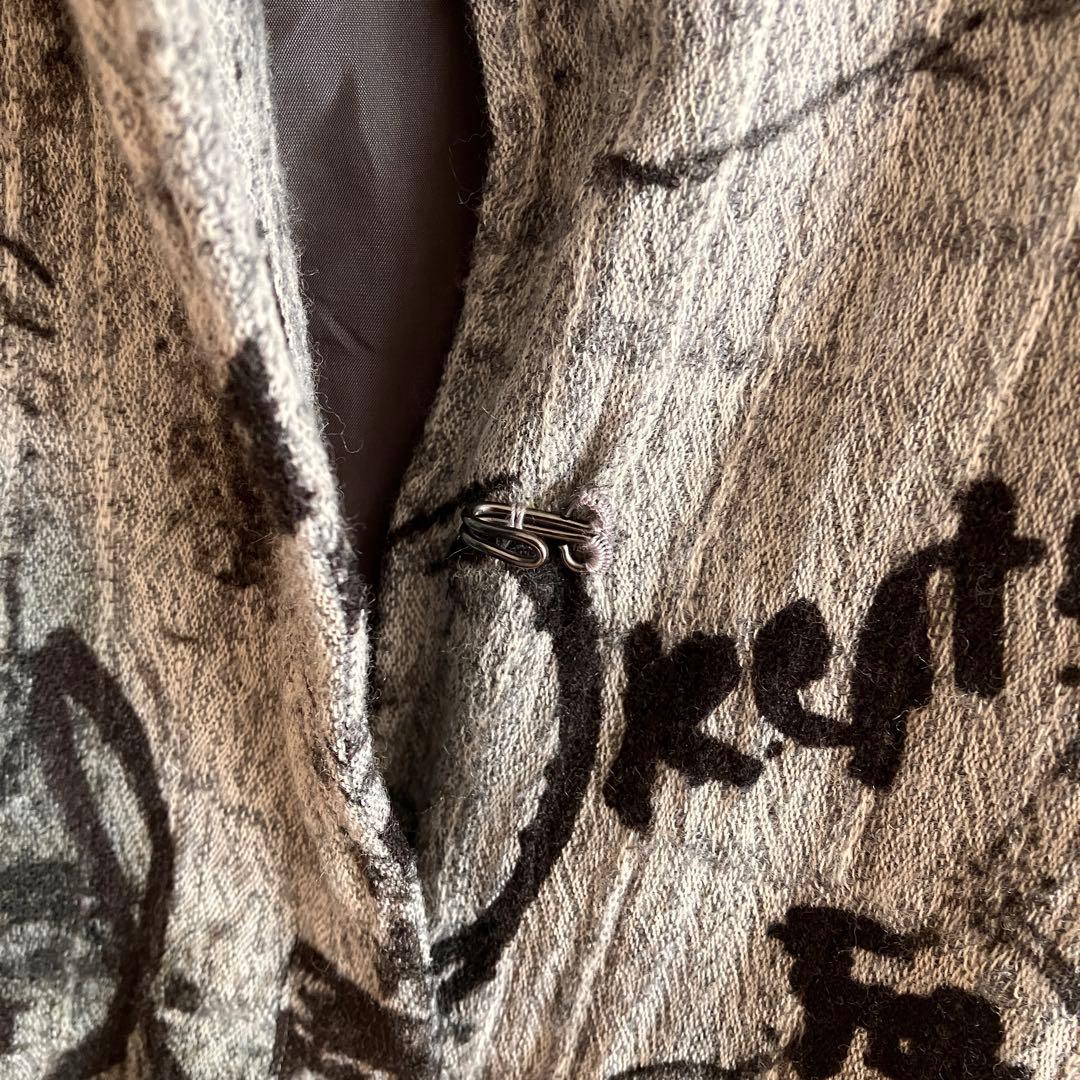 芽風センソユニコ　総柄 ワイヤーカラーウールジャケット 38