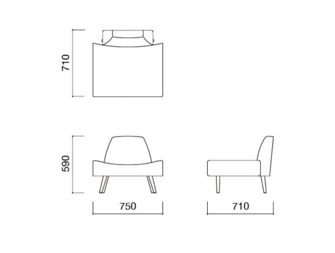 IDEE チャコール AO SOFA 1人掛けソファ