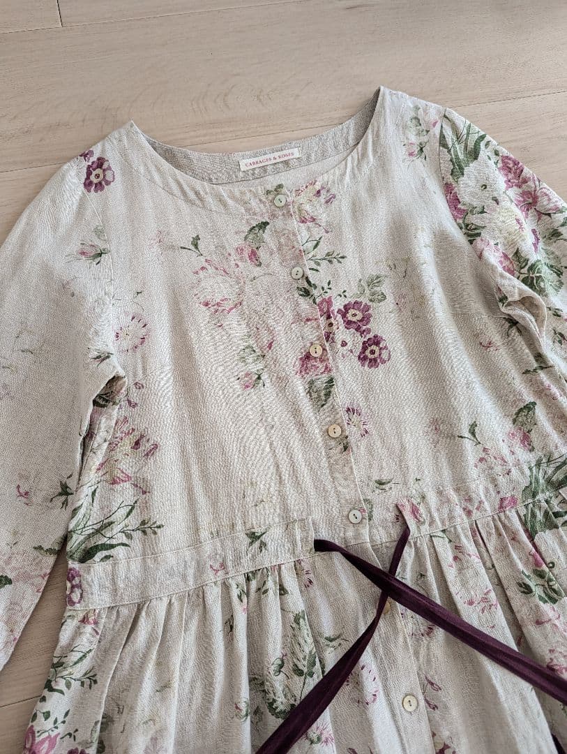 CABBAGES & ROSES　キャベジズ & ローゼス　リネンワンピース