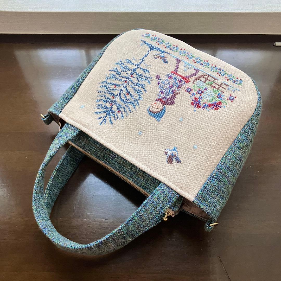 新作✦クロスステッチ❤︎ luxeバッグ　ハンドメイド サモイロフ