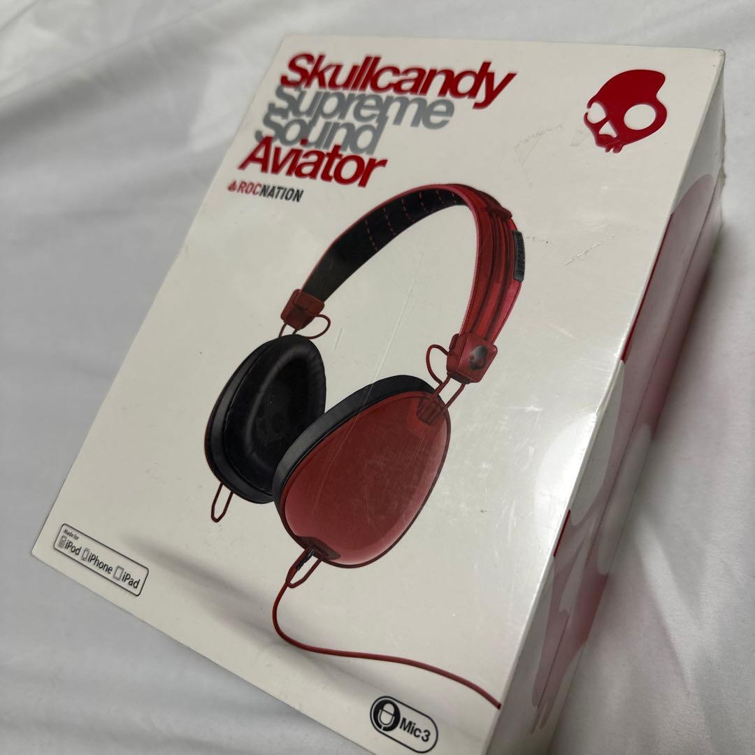 新品　スカルキャンディ ヘッドホン （ヘッドバンド型） Aviator Red