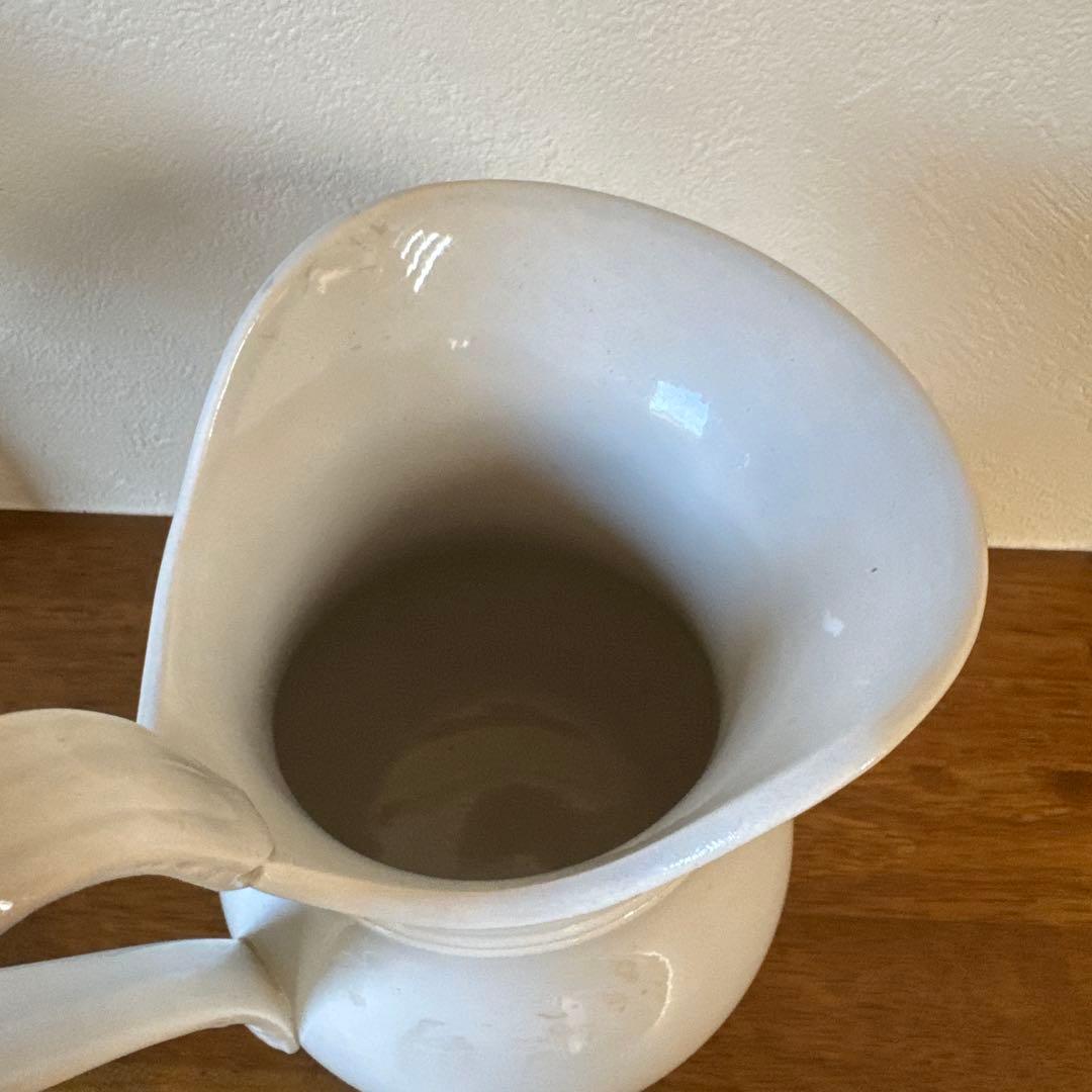 フランス陶磁器　水差し　ピッチャー　花瓶　アンティーク　ホワイト