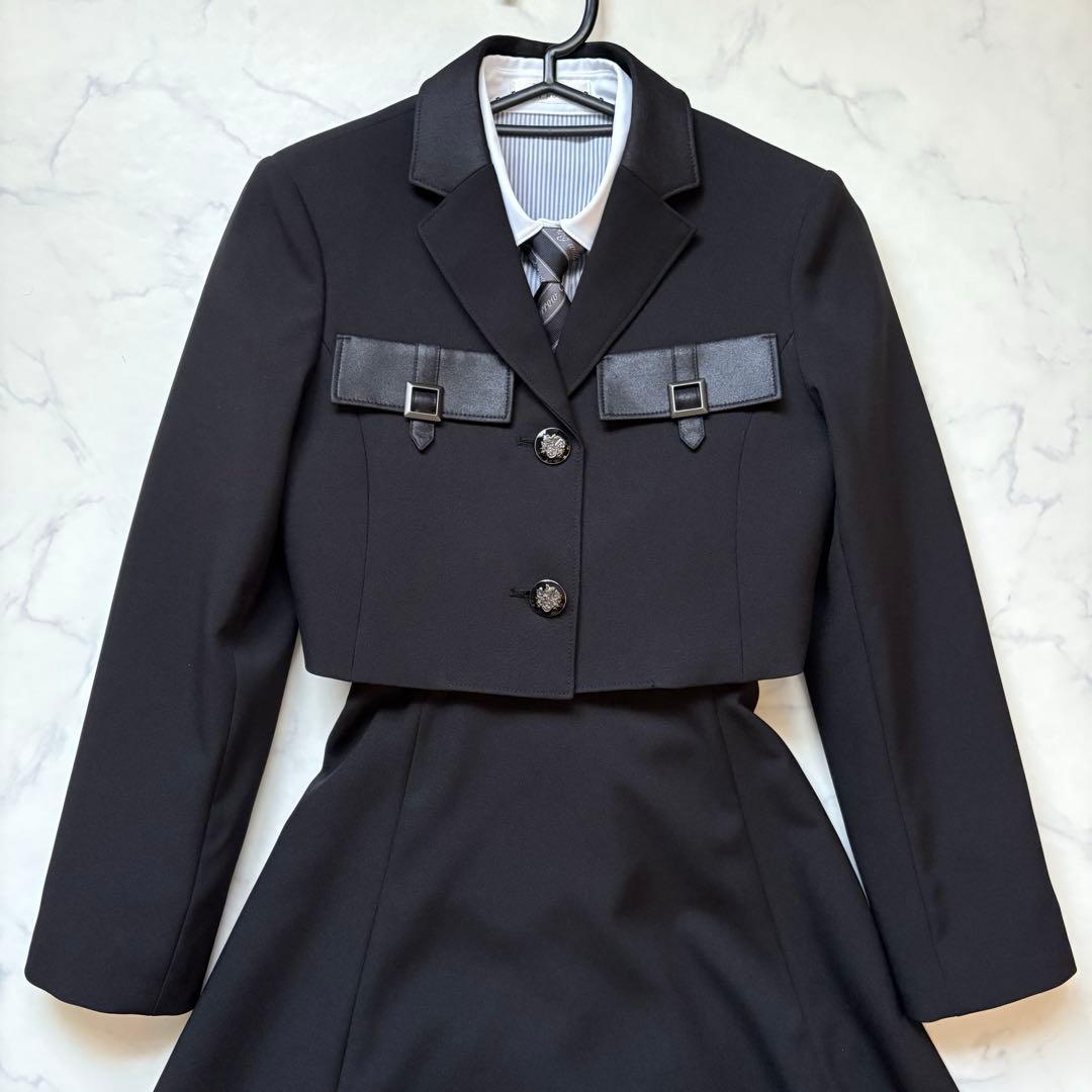 エルアンノアール ブラックショートジャケットハイウエストスカート150