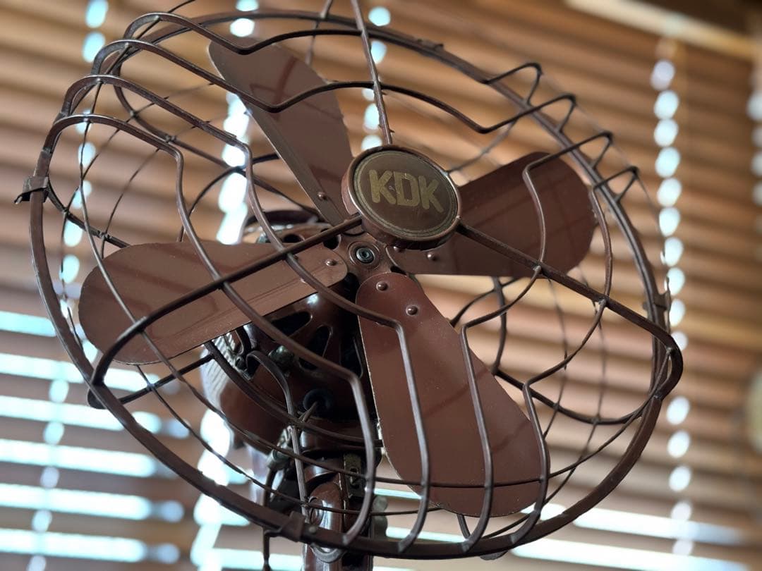 昭和レトロ稼働品　KDK ヴィンテージ扇風機　チョコレートブラウン