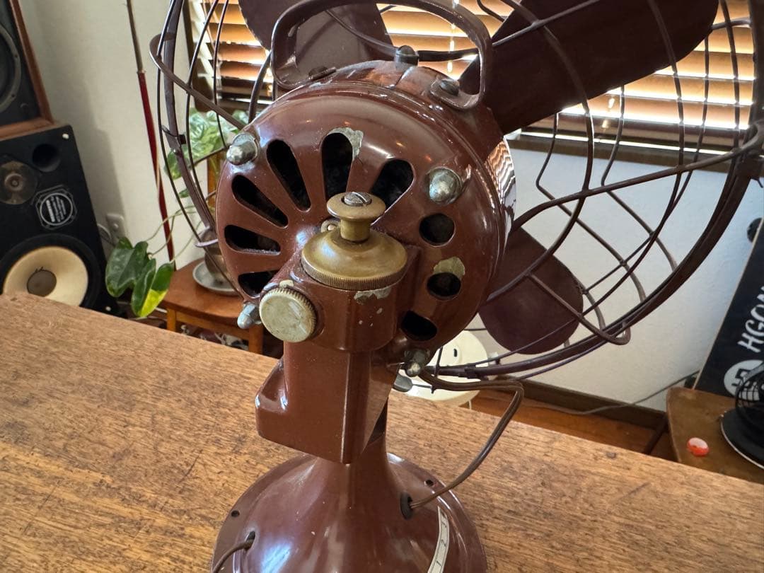 昭和レトロ稼働品　KDK ヴィンテージ扇風機　チョコレートブラウン