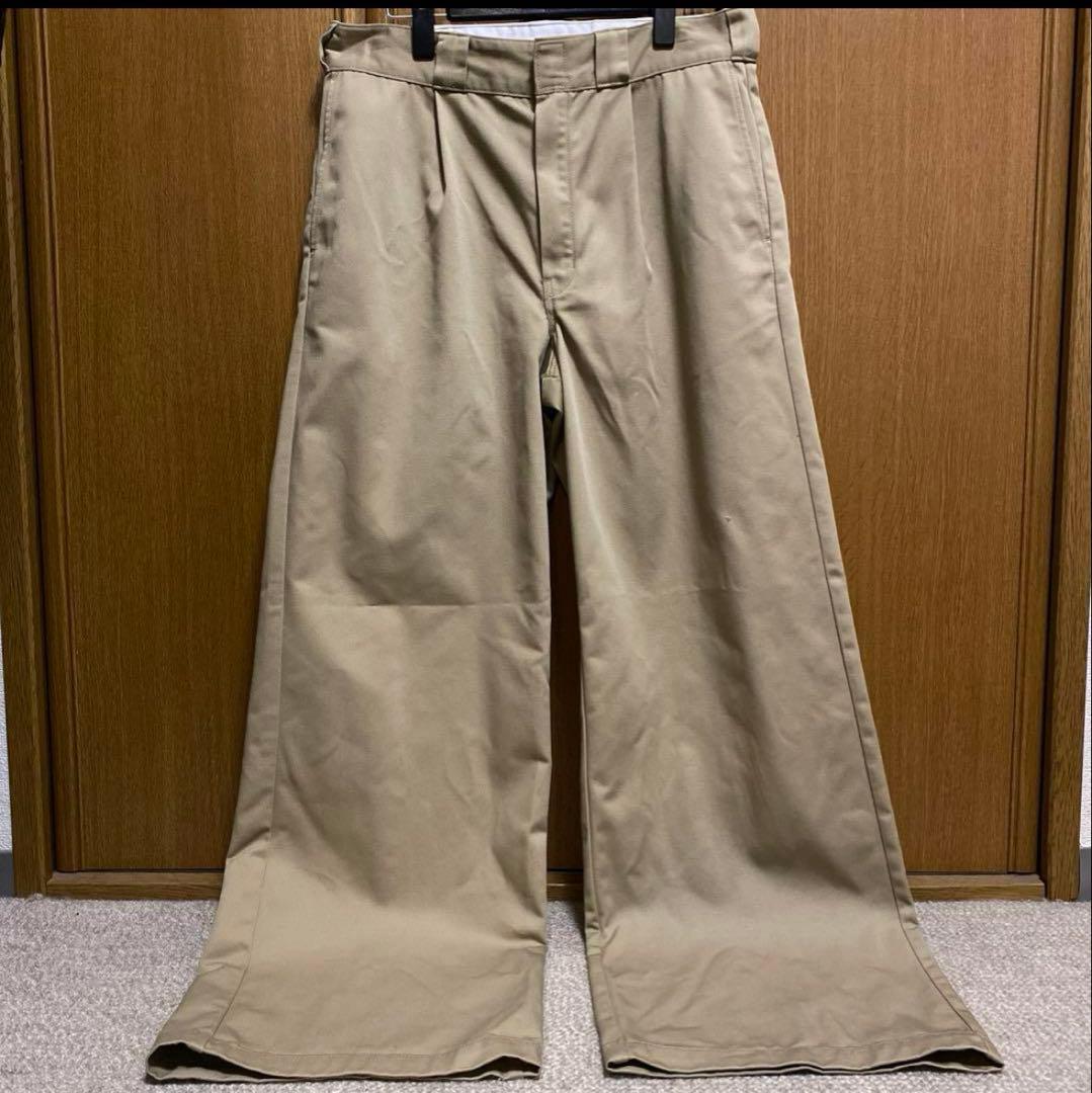 【美品】ok.soon×dickies ワイドチノパンツ　ベージュ　オクスン