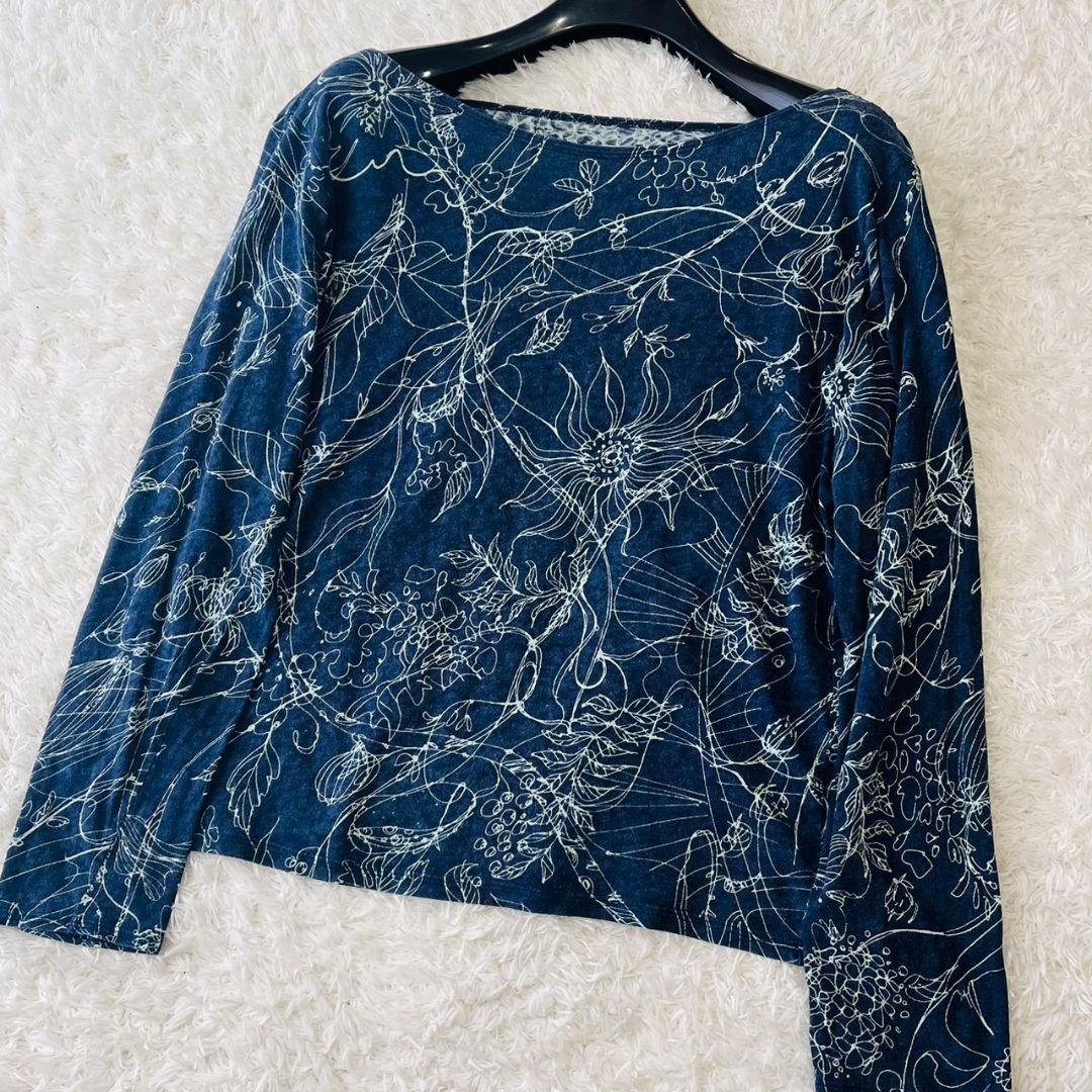 ヨーガンレール トップス チュニック フレア Aライン 染め 麻 ラミー M 花