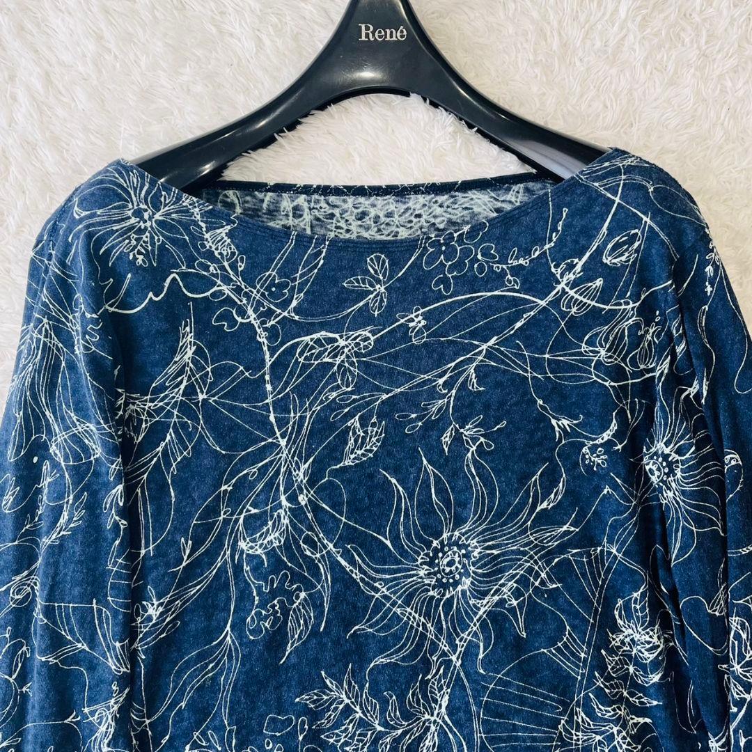 ヨーガンレール トップス チュニック フレア Aライン 染め 麻 ラミー M 花