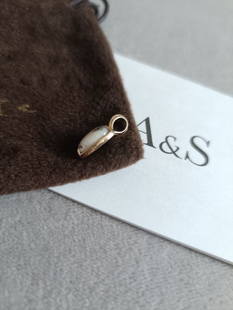 【美品】アガット K10 デンドライトオパール チャーム