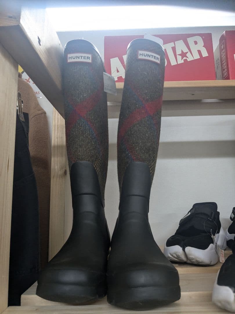 HUNTER ハンター レインブーツ 長靴 チェック柄 ブリティッシュウール