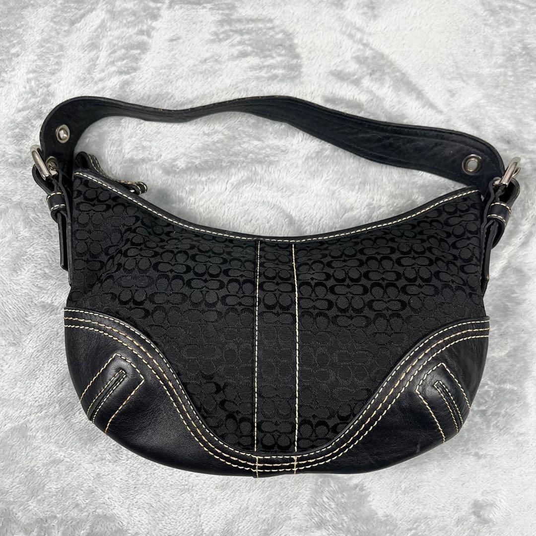 バッグ Coach Hobo Hand Bag Signature Black