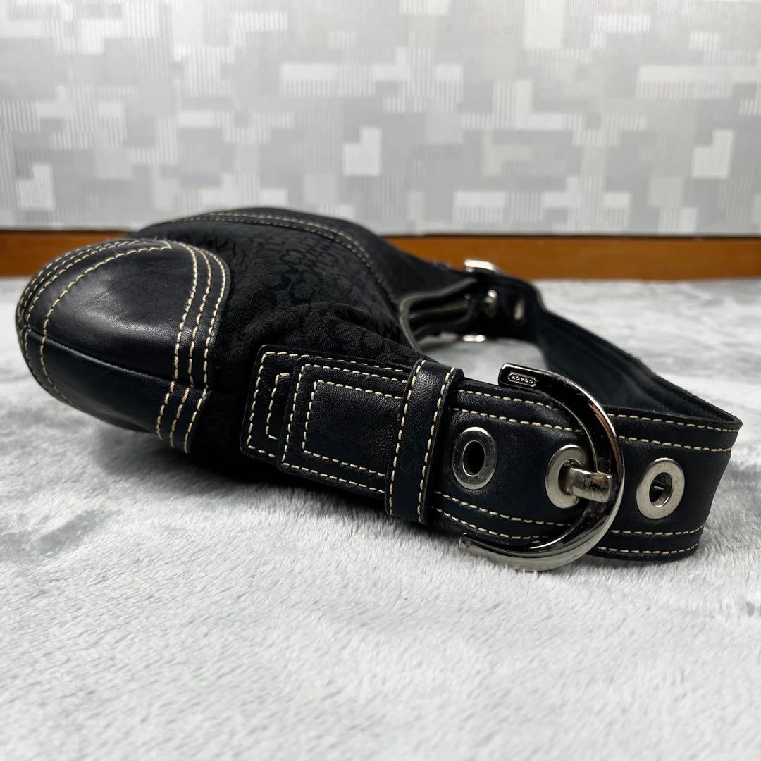バッグ Coach Hobo Hand Bag Signature Black