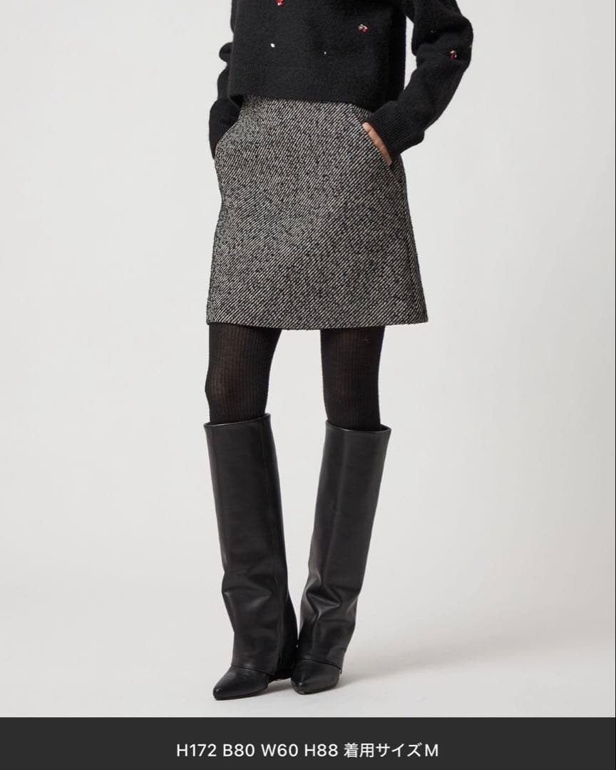EMMEL REFINES EM ツィードライクボンディング ミニスカート S