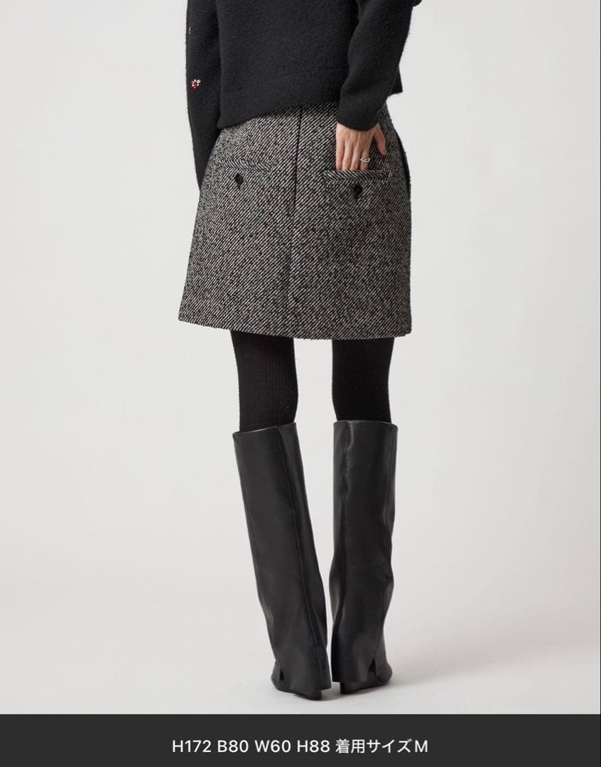 EMMEL REFINES EM ツィードライクボンディング ミニスカート S