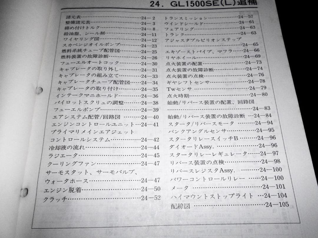 ホンダ ゴールドウイングGL1500 GL1500 SE追補 サービスマニュアル