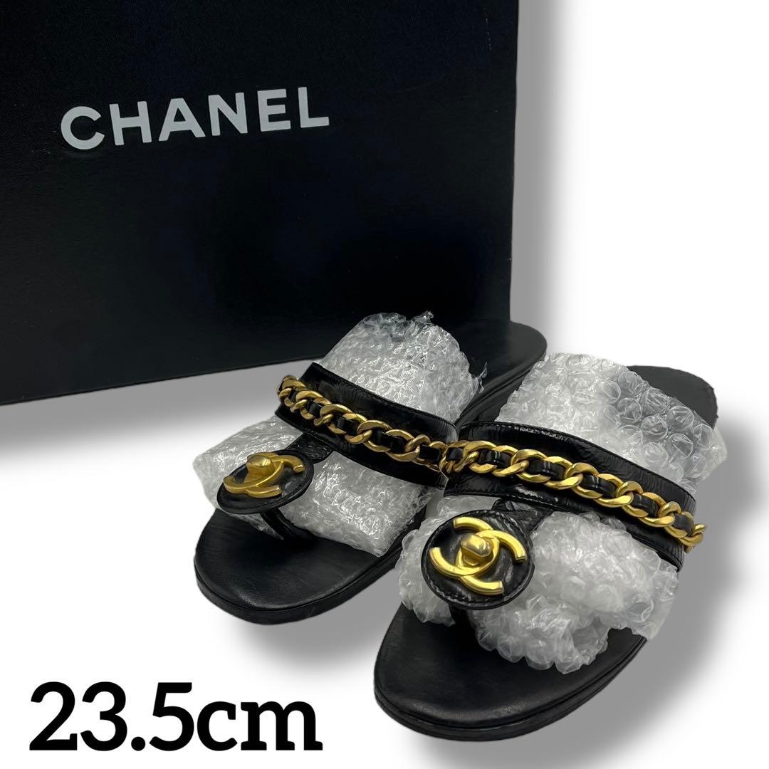 良品 CHANEL ココマーク ターンロック サンダル ミュール Vintage