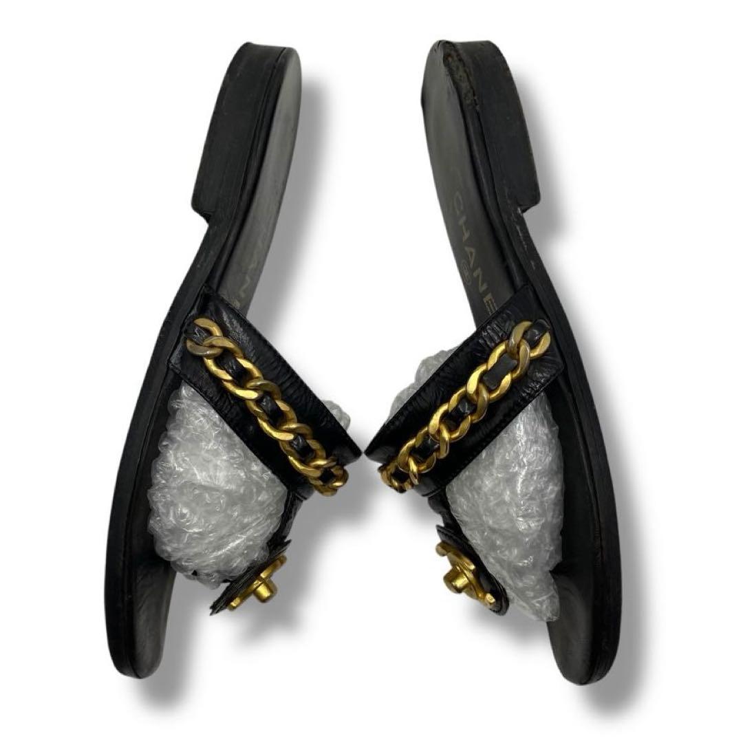 良品 CHANEL ココマーク ターンロック サンダル ミュール Vintage