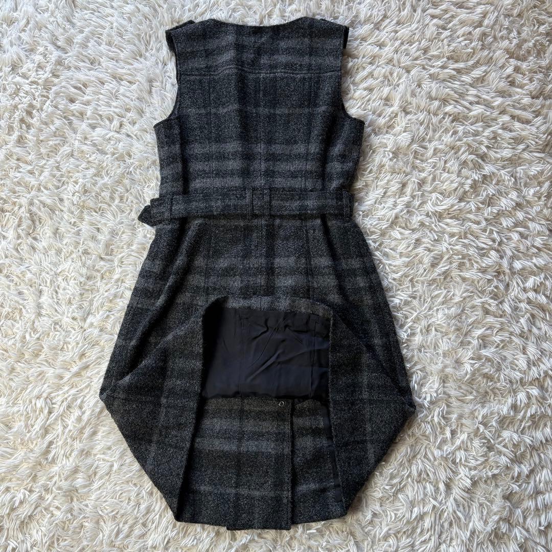 美品 BURBERRY LONDON ウールワンピース アルパカ混 グレー40
