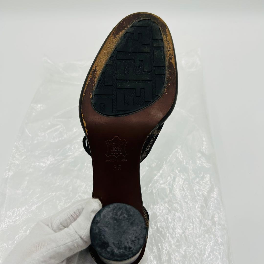 FENDI フェンディ ズッカ柄 ヒール サイズ36 23cm 花柄