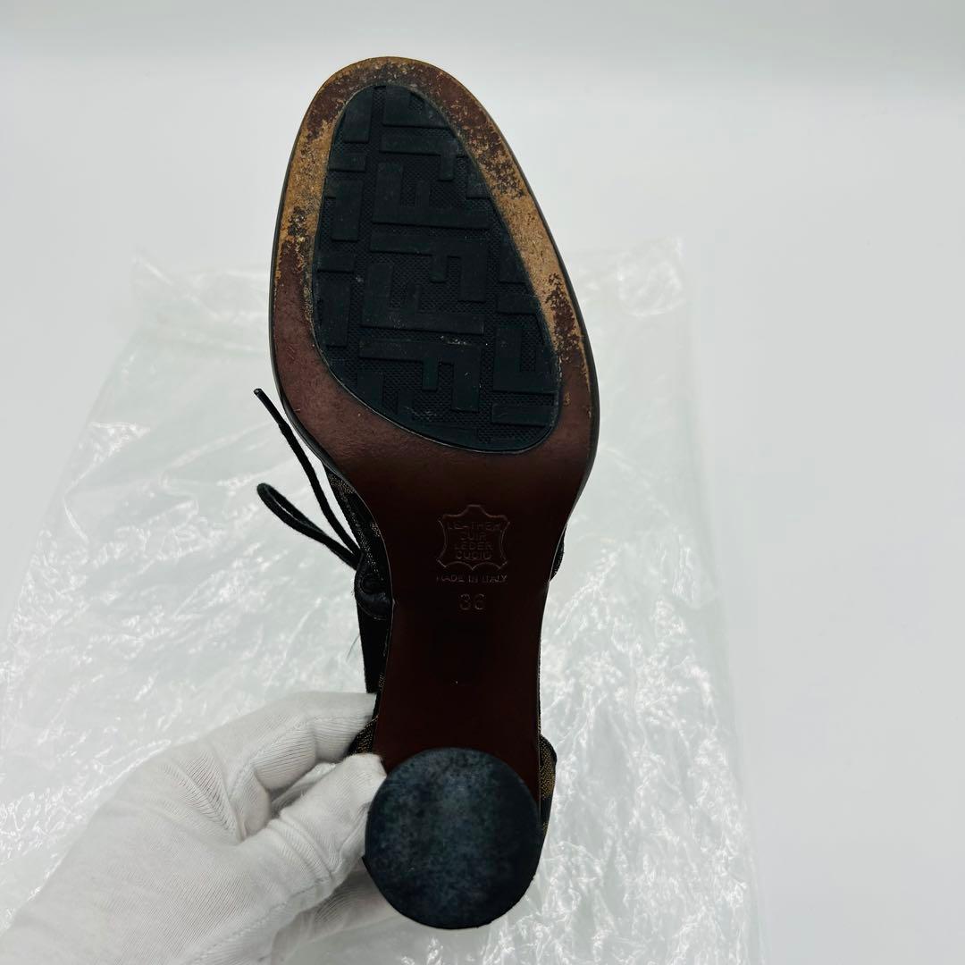 FENDI フェンディ ズッカ柄 ヒール サイズ36 23cm 花柄