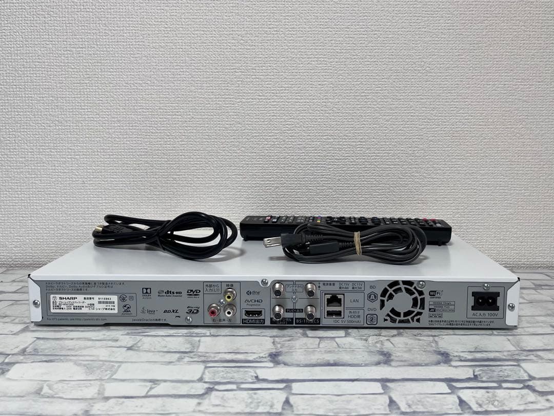 リモコン付　1TB 2番組録画　シャープブルーレイレコーダー　BD-WW1000