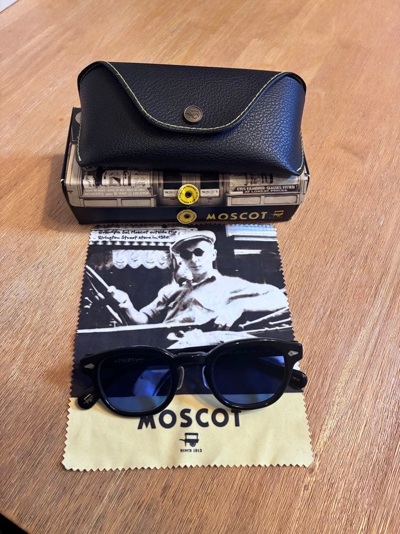MOSCOT LEMTOSH 46サングラス ブラックフレーム ブルーレンズ