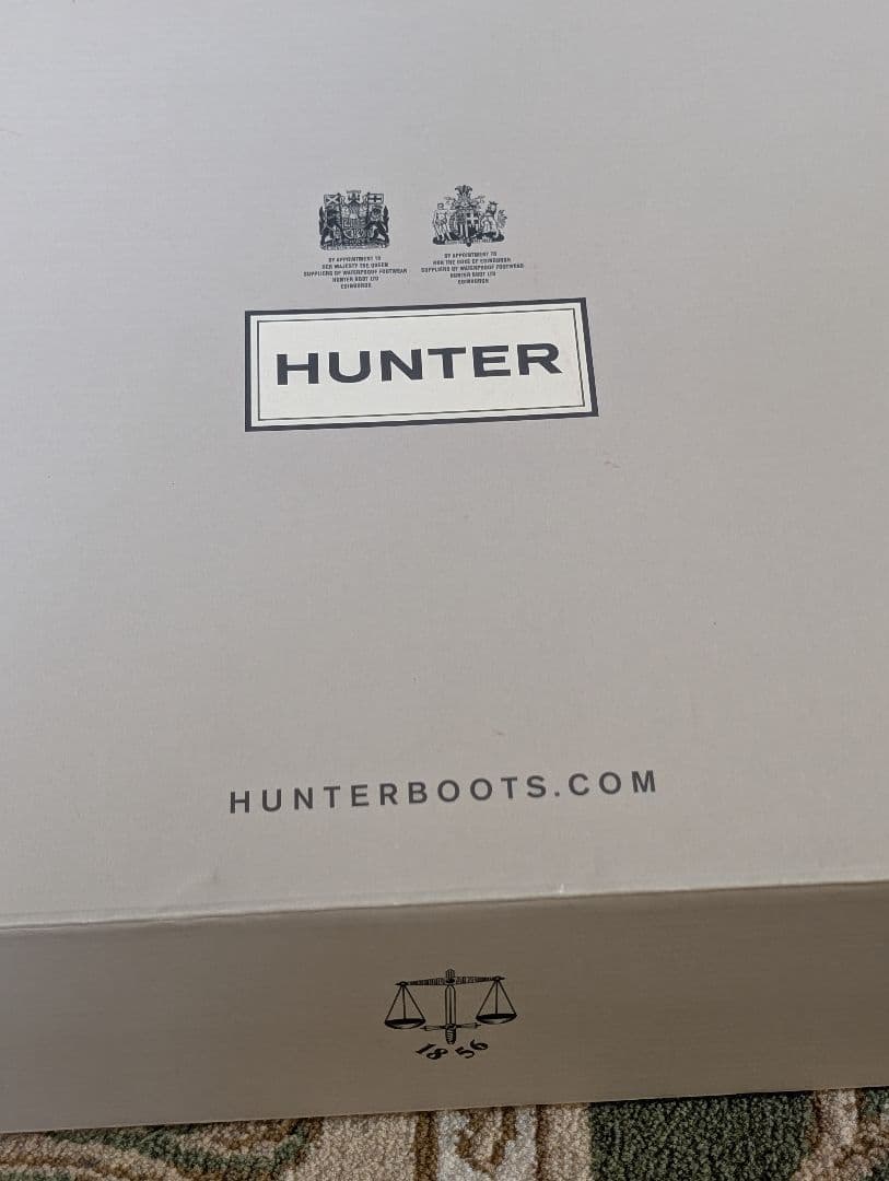 HUNTER ブラックラバー長靴 バックル付き