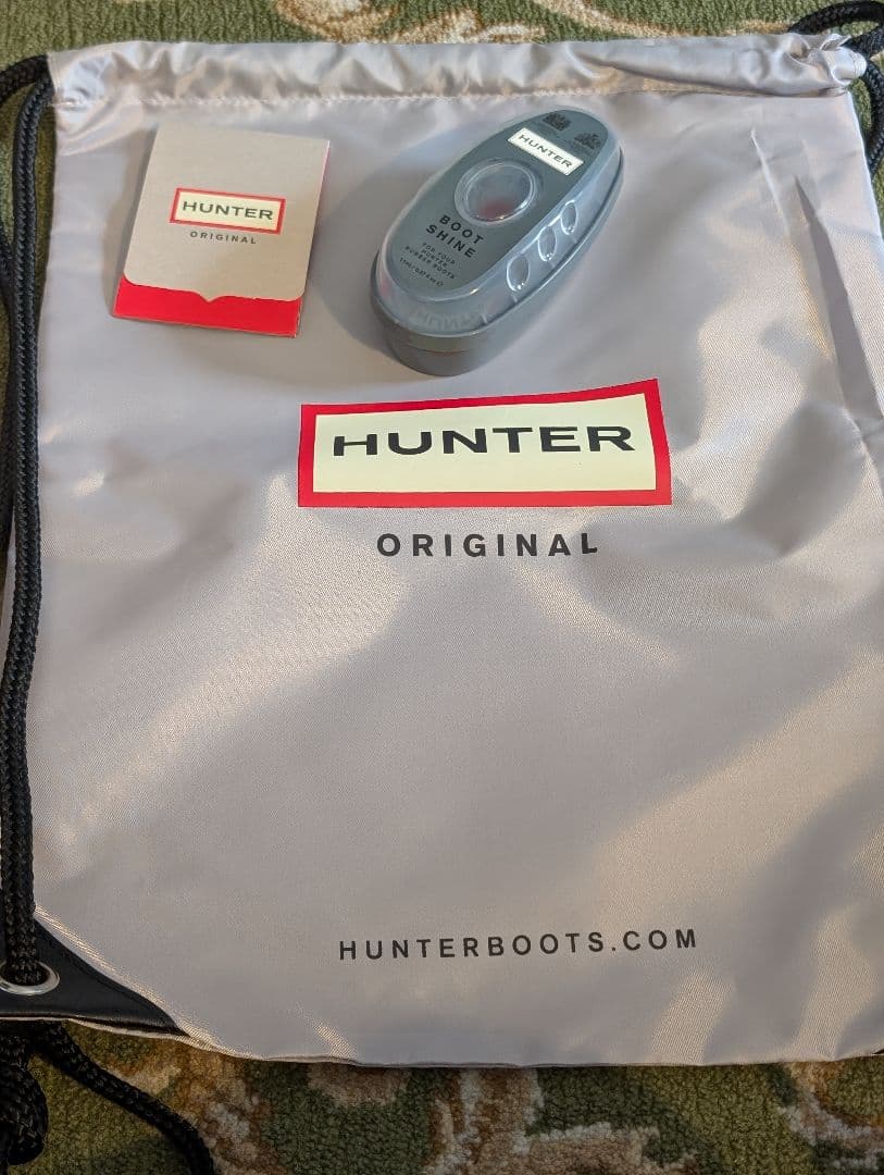 HUNTER ブラックラバー長靴 バックル付き