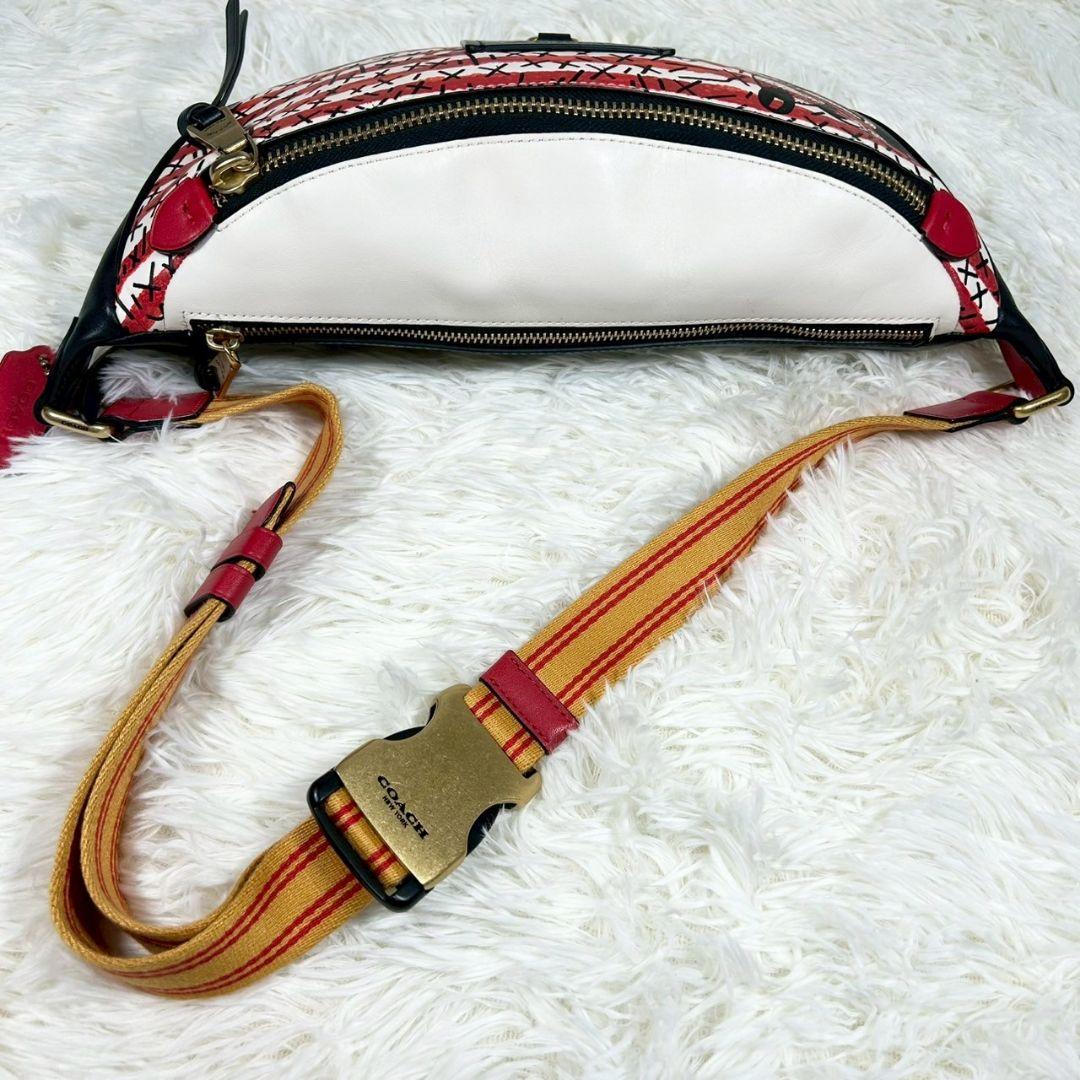 限定品/未使用級✨コーチ ディズニー ミッキー ボディバッグ 斜め掛け ボーダー