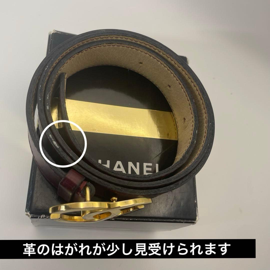 CHANEL ✨シャネル　PARIS　ココマーク　レザーベルト　表記サイズ80