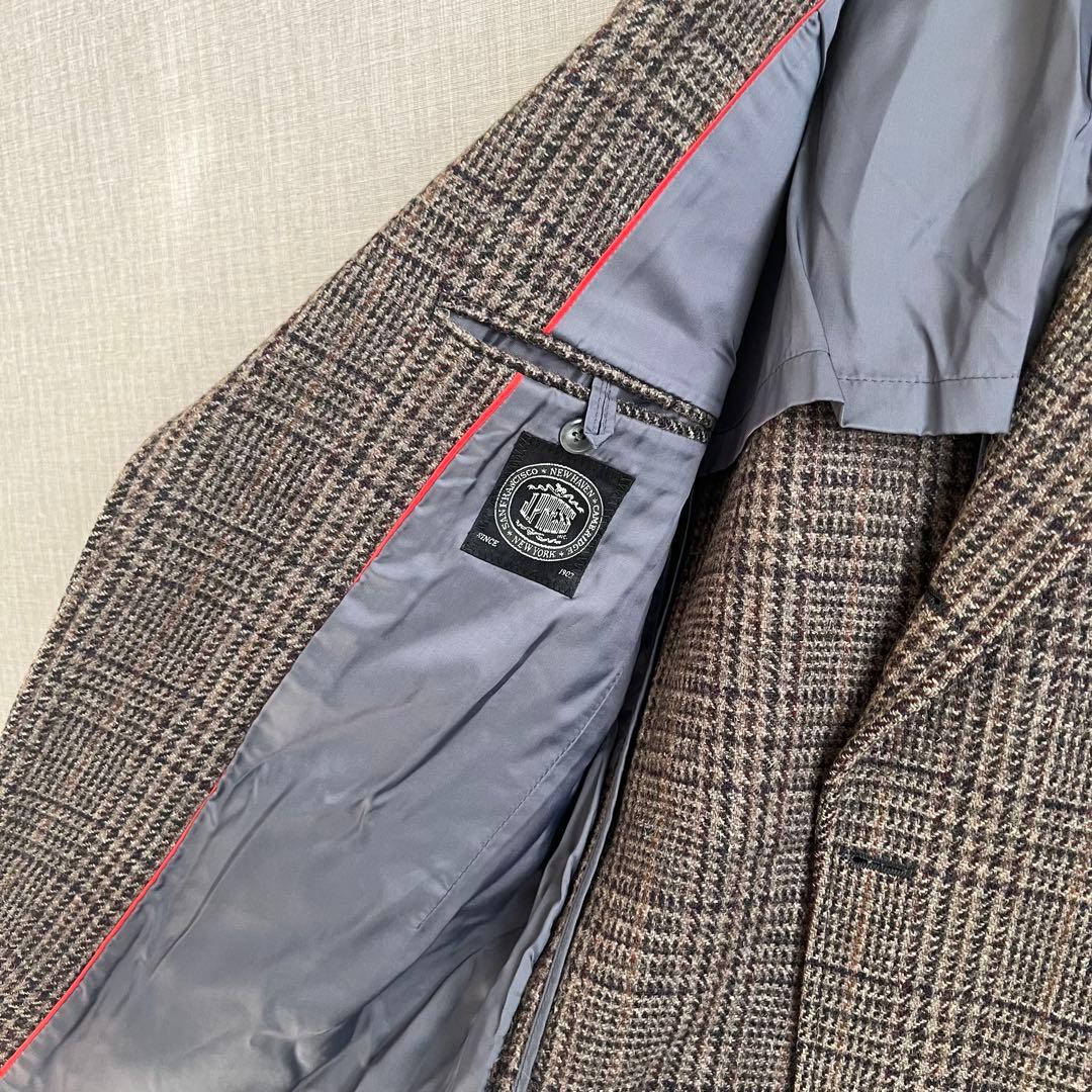 J.PRESS テーラードジャケットツイード チェック ブラウン 古着