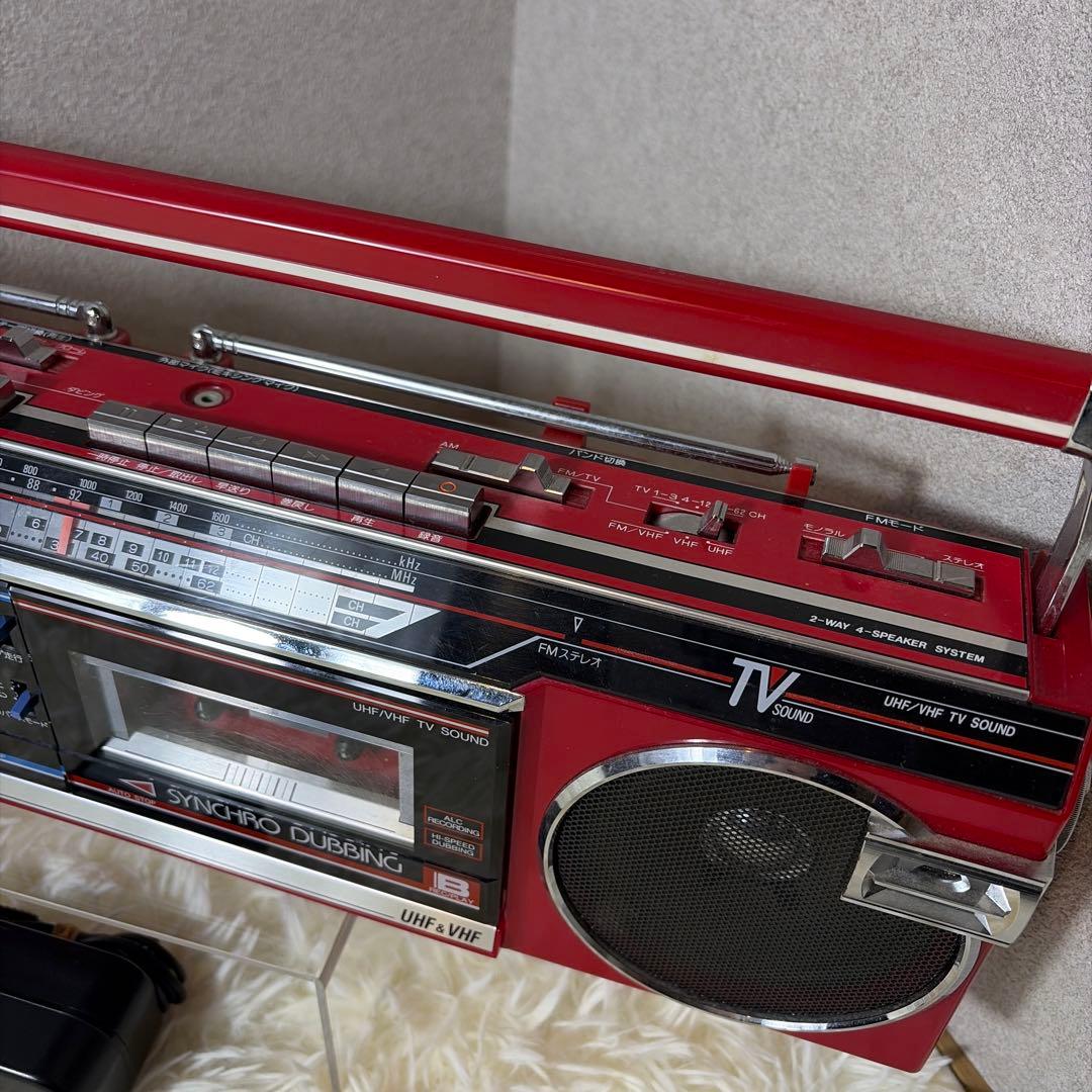 【極美品】Victor ビクター RC-W5 赤色 ラジカセ　動作確認済