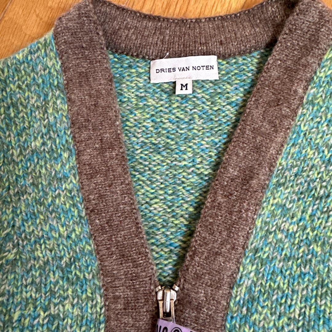 DRIES VAN NOTEN　配色　ジップニットカーデ