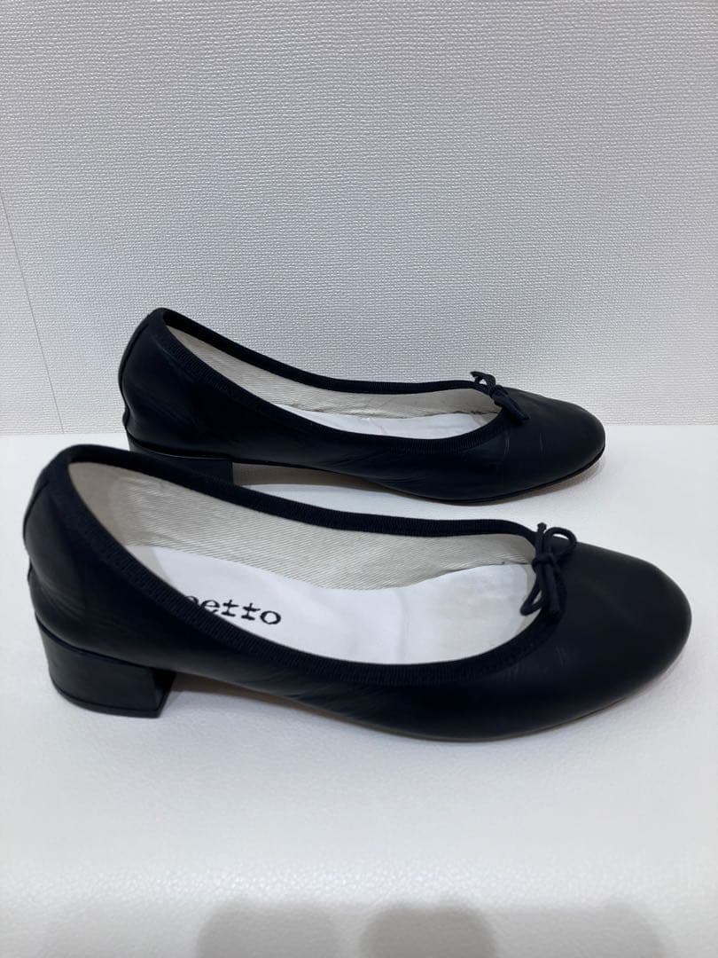 repetto リボン　バレエシューズ　太ヒール　黒　36