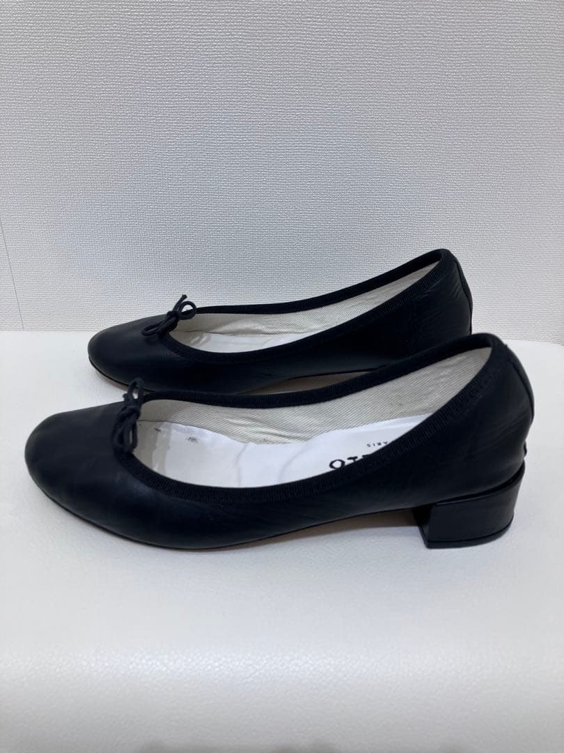 repetto リボン　バレエシューズ　太ヒール　黒　36