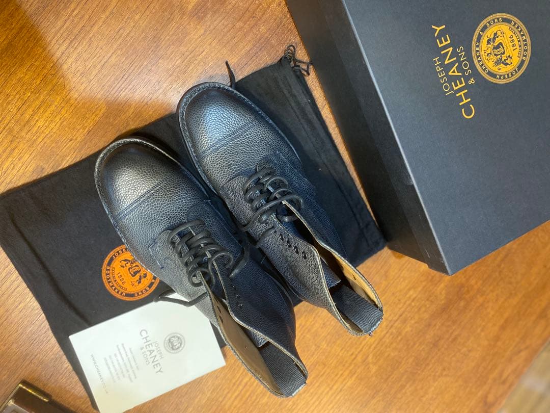 JOSEPH CHEANEY PENNINE Ⅱ C NAVY GRAIN