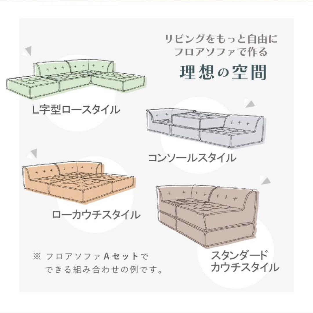 Norris ノリス システムフロアソファ 2点セット アンバーブラウン 新品