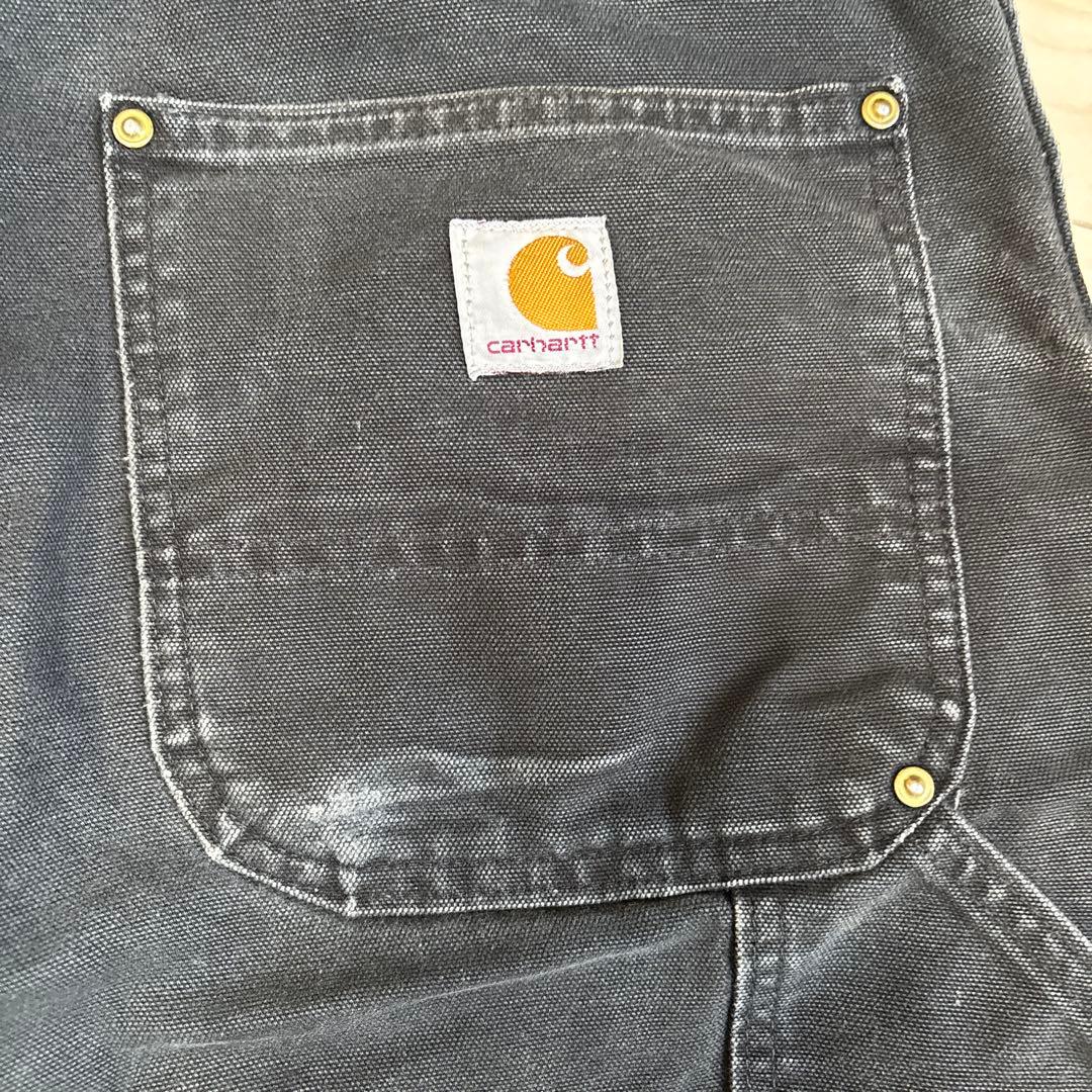 カーハート ダブルニー 黒 ブラック 34✖️30 希少サイズ USA製