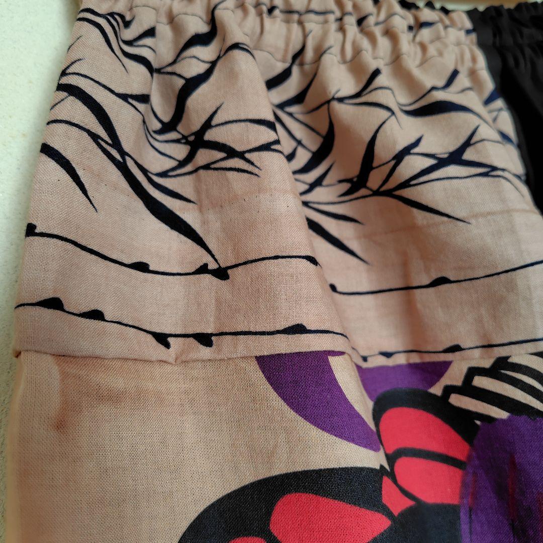 柿渋染めもんぺ【獅子】ハンドメイド サルエル ワイドパンツ 染めむら有