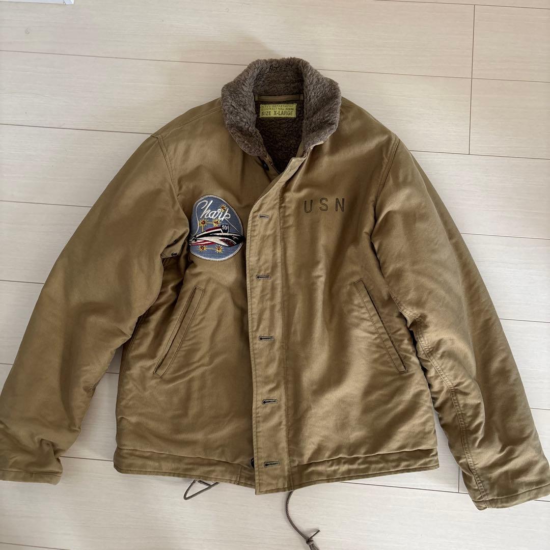 バズリクソンN-1デッキジャケットUSN カーキShark 591