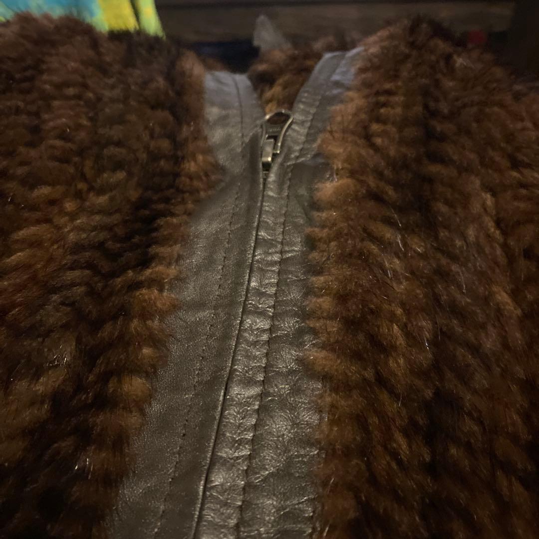 ミンクロングベストフード付き